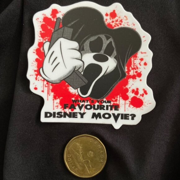 T-Shirt Collector Enamel Pin + Vinyl Sticker Mickey Ghostface Disney Halloween - Picture 7 of 11